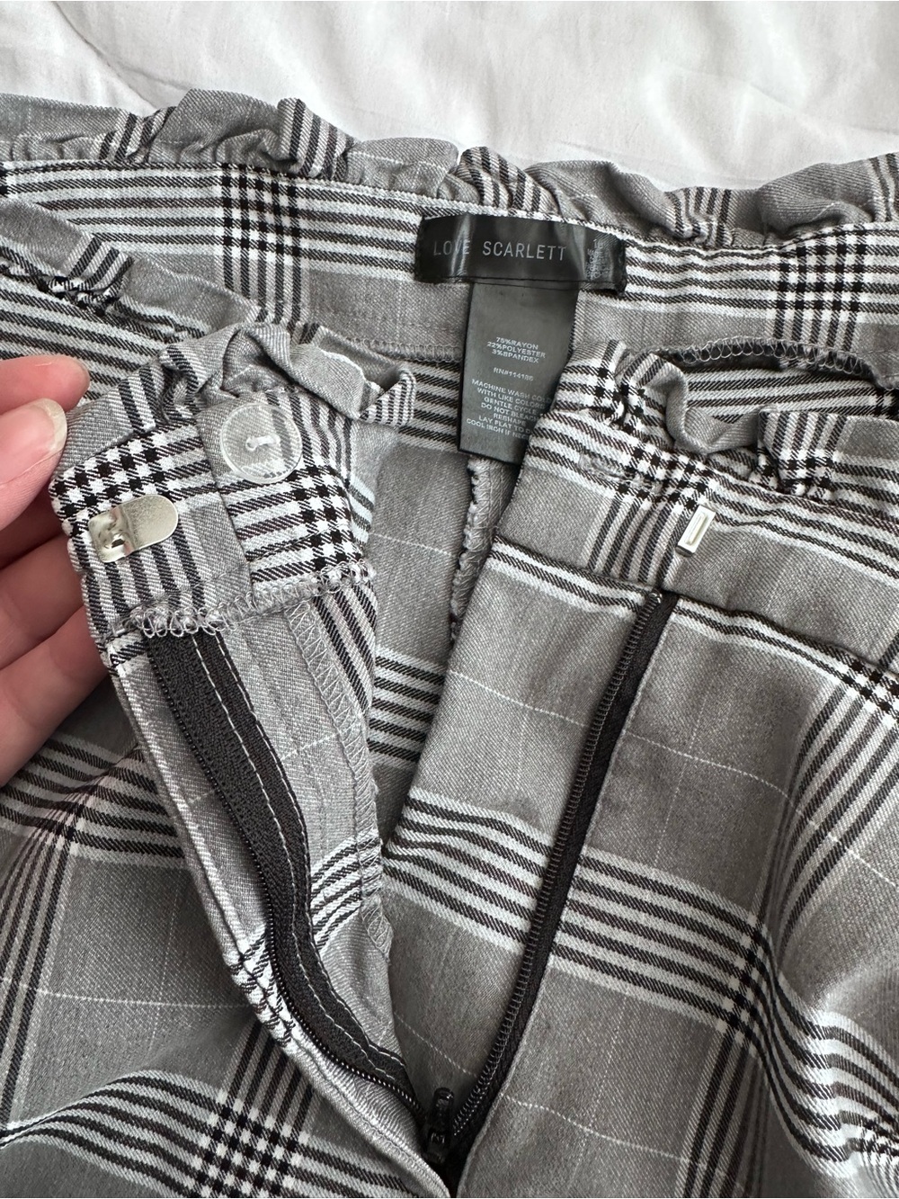 Scarlett Gray Plaid Chinos - Picture 5 of 9